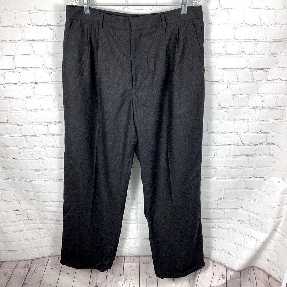 J. Crew Wool Cashmere Blend Pleated‎ Dress Pants Men’s Size 36x32 Charcoal Gray